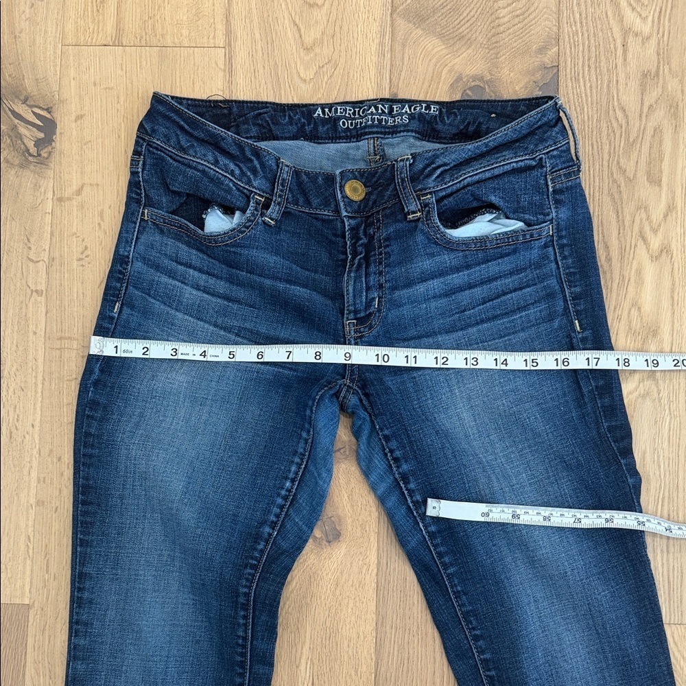 American Eagle Dark Blue Super Stretch Skinny Jeans – Size 6 Short - Picture 6 of 11
